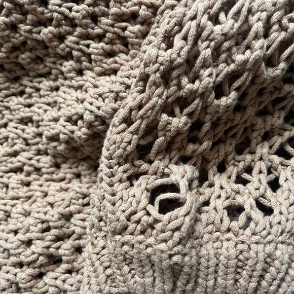 Z Supply Chunky Knit Brown Sweater See Through Medium - Picture 2 of 4